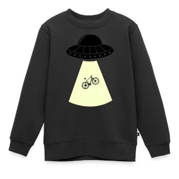 Vélo OVNI - Sweat Premium enfant bio - noir - Devant - AI Model Kid Female (0cm)