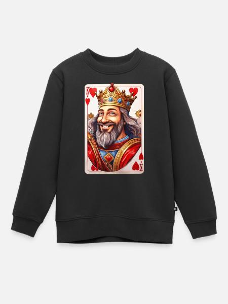 Carte à jouer Heart King - Sweat Premium enfant bio - noir