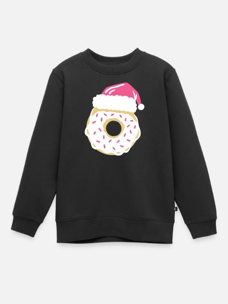 Donut Weihnachtsmütze - Kinder Premium Organic Sweatshirt - Schwarz