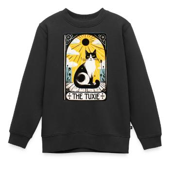 Tarot de lutin - Sweat Premium enfant bio - noir - Devant - AI Model Kid Female (0cm)