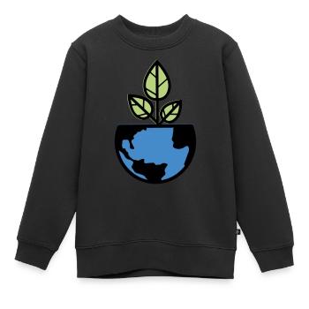 Planète Terre - Sweat Premium enfant bio - noir - Devant - AI Model Kid Female (0cm)
