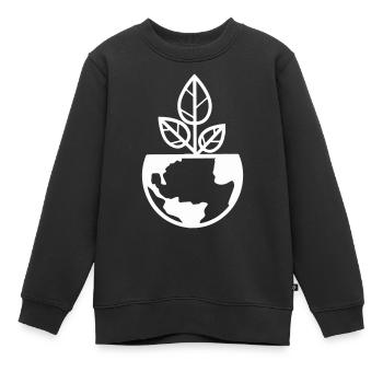 Planète Terre Plante - Sweat Premium enfant bio - noir - Devant - AI Model Kid Female (0cm)