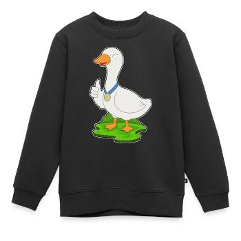 Ente Medaille - Kinder Premium Organic Sweatshirt - Schwarz - Vorne - AI Model Kid Female (0cm)