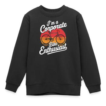Enthusiast für Firmenfahrräder - Kinder Premium Organic Sweatshirt - Schwarz - Vorne - AI Model Kid Female (0cm)