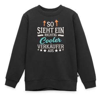 So sieht ein richtig cooler Verkäufer aus Händler - Kinder Premium Organic Sweatshirt - Schwarz - Vorne - AI Model Kid Female (0cm)