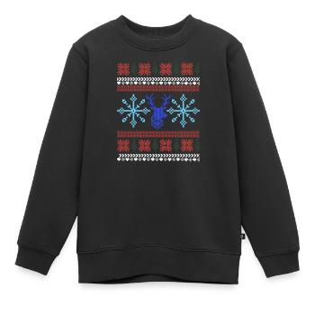 Pixel Weihnachtsmuster - Kinder Premium Organic Sweatshirt - Schwarz - Vorne - AI Model Kid Female (0cm)