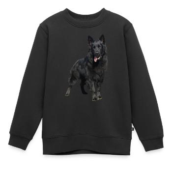 schwarzer Schäferhund - Kinder Premium Organic Sweatshirt - Schwarz - Vorne - AI Model Kid Female (0cm)