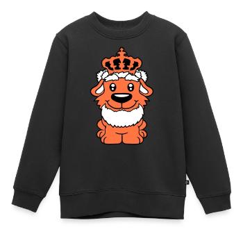 Chien Couronne Roi Prince Lord Souverain Majesté - Sweat Premium enfant bio - noir - Devant - AI Model Kid Female (0cm)