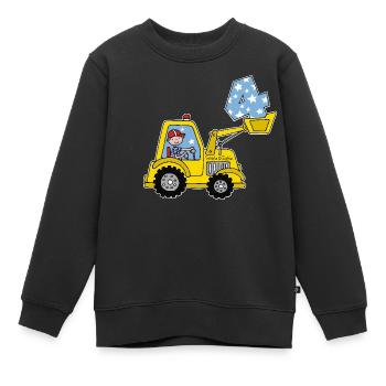 Bagger 4. Geburtstag - Kinder Premium Organic Sweatshirt - Schwarz - Vorne - AI Model Kid Female (0cm)