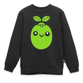petit pois - Sweat Premium enfant bio - noir - Devant - AI Model Kid Female (0cm)