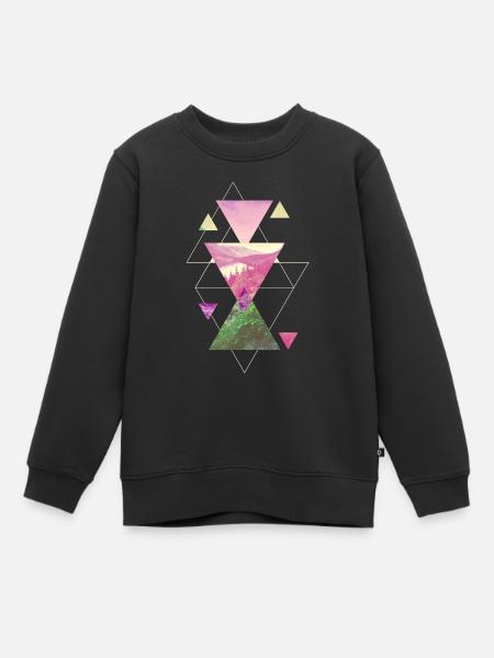 Nature Nature sauvage Montagnes Forêt Arbres Aventure Art - Sweat Premium enfant bio - noir