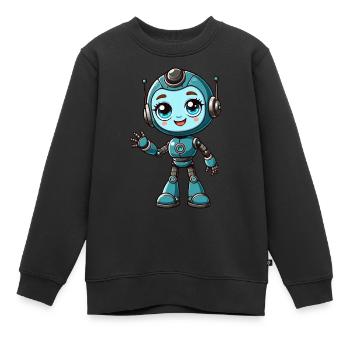 Roboter-Mädchen - Kinder Premium Organic Sweatshirt - Schwarz - Vorne - AI Model Kid Female (0cm)