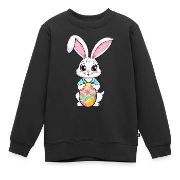 Easter bunny with Easter eggs - Kids Premium Organic Sweatshirt - black - Front - AI Model Kid Female (0cm)