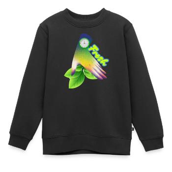 Design der frischen Gradient-Blattuhr - Kinder Premium Organic Sweatshirt - Schwarz - Vorne - AI Model Kid Female (0cm)