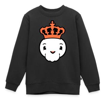 Oiseau Roi Couronne Souverain Barbe Ancien Empire - Sweat Premium enfant bio - noir - Devant - AI Model Kid Female (0cm)