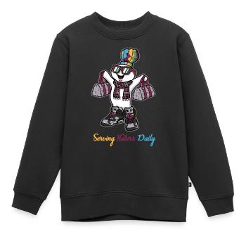 Serving Haters Daily - Kids Premium Organic Sweatshirt - black - Front - AI Model Kid Female (0cm)