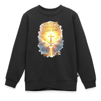 Zeichen von Gott - Kinder Premium Organic Sweatshirt - Schwarz - Vorne - AI Model Kid Female (0cm)