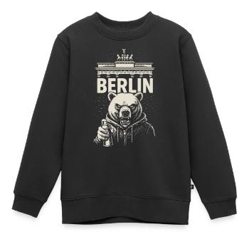 Berlin Rebell - Kinder Premium Organic Sweatshirt - Schwarz - Vorne - AI Model Kid Female (0cm)