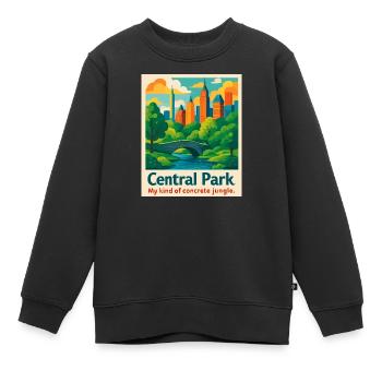 Central Park Vibes - Kinder Premium Organic Sweatshirt - Schwarz - Vorne - AI Model Kid Female (0cm)