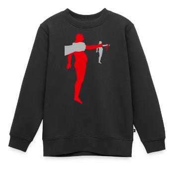 Nahrungskette Mensch - Kinder Premium Organic Sweatshirt - Schwarz - Vorne - AI Model Kid Female (0cm)