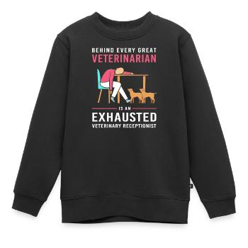 Receptionist Medicine Receptionist - Kids Premium Organic Sweatshirt - black - Front - AI Model Kid Female (0cm)