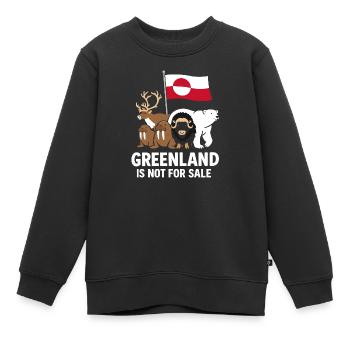 Grönland nicht zum Verkauf - Kinder Premium Organic Sweatshirt - Schwarz - Vorne - AI Model Kid Female (0cm)