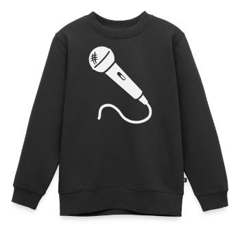 Mikrofon Karaoke Musiker Sänger Mikrophon Singen - Kinder Premium Organic Sweatshirt - Schwarz - Vorne - AI Model Kid Female (0cm)