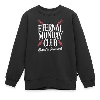 Eternal Monday Club: Begraben in Papierkram - Kinder Premium Organic Sweatshirt - Schwarz - Vorne - AI Model Kid Female (0cm)