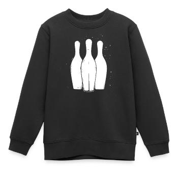 Bowling Pins - Kinder Premium Organic Sweatshirt - Schwarz - Vorne - AI Model Kid Female (0cm)
