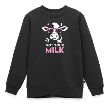 Not Your Milk – Vache cool avec des lunettes de soleil | Vegan - Sweat Premium enfant bio - noir - Devant - AI Model Kid Female (0cm)