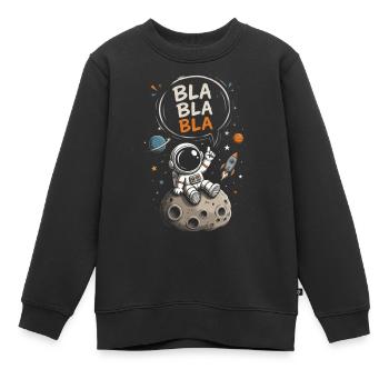 Astronaute Blabla sur la Lune - Sweat Premium enfant bio - noir - Devant - AI Model Kid Female (0cm)