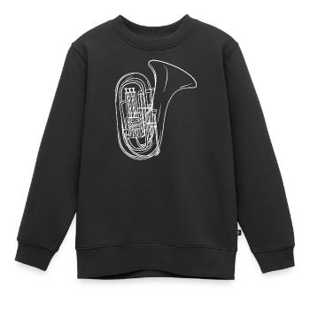 Tuba Zeichnung - Kinder Premium Organic Sweatshirt - Schwarz - Vorne - AI Model Kid Female (0cm)