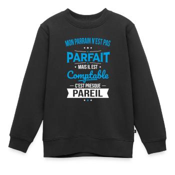 Mon parrain n'est pas parfait - Comptable - Sweat Premium enfant bio - noir - Devant - AI Model Kid Female (0cm)