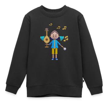 LUSTIG 27 - Kinder Premium Organic Sweatshirt - Schwarz - Vorne - AI Model Kid Female (0cm)