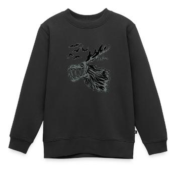 Wendigo Monster Kryptid Tier Biest Demon Geschenk - Kinder Premium Organic Sweatshirt - Schwarz - Vorne - AI Model Kid Female (0cm)