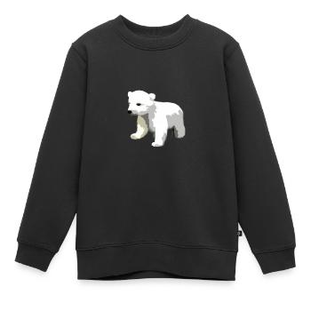 Eisbär Meeressäugetiere Meer Eber Polar Tier Geschenk - Kinder Premium Organic Sweatshirt - Schwarz - Vorne - AI Model Kid Female (0cm)