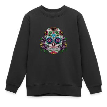 Zucker Schädel Tag der Toten Geschenk - Kinder Premium Organic Sweatshirt - Schwarz - Vorne - AI Model Kid Female (0cm)