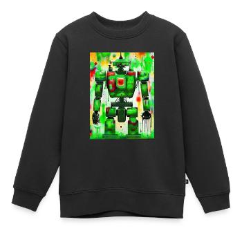 Künstler Roboter Maler - Kinder Premium Organic Sweatshirt - Schwarz - Vorne - AI Model Kid Female (0cm)