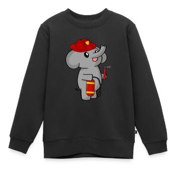 Feuerwehr Elefant - Kids Premium Organic Sweatshirt - black - Front - AI Model Kid Female (0cm)