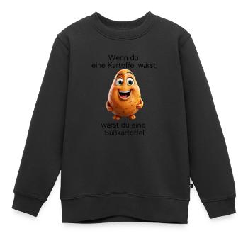 Süßkartoffel - Kinder Premium Organic Sweatshirt - Schwarz - Vorne - AI Model Kid Female (0cm)