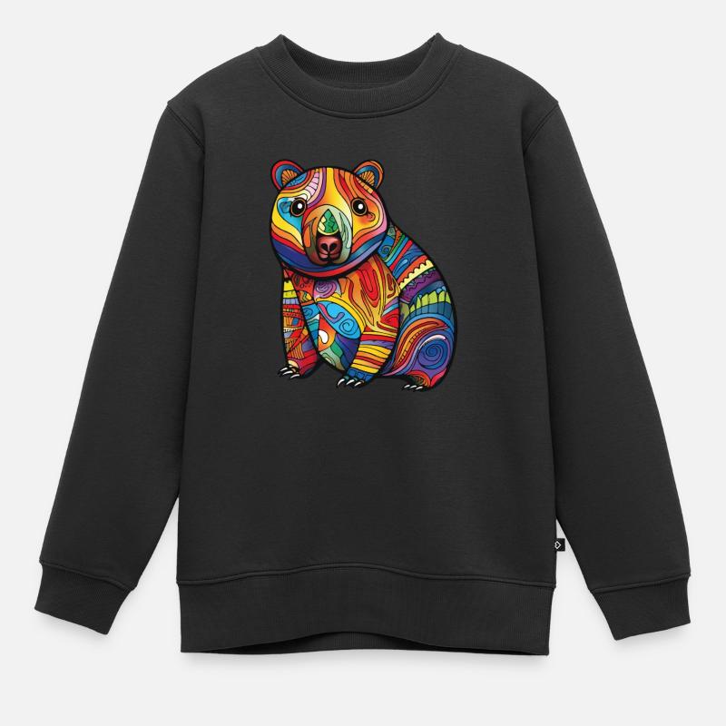 Australie - Wombat - Sweat Premium enfant bio - noir