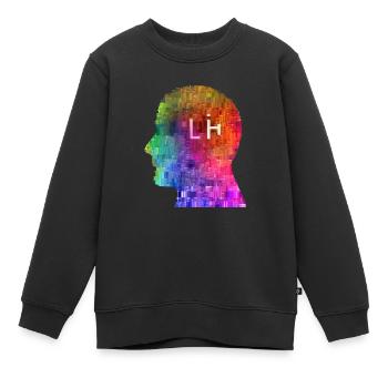 LGBTQIA+ Regenbogen KI Glitch - Kinder Premium Organic Sweatshirt - Schwarz - Vorne - AI Model Kid Female (0cm)