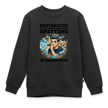 Beatboxing Lustiger rhythmischer Humor Vocal Percussion - Kinder Premium Organic Sweatshirt - Schwarz - Vorne - AI Model Kid Female (0cm)