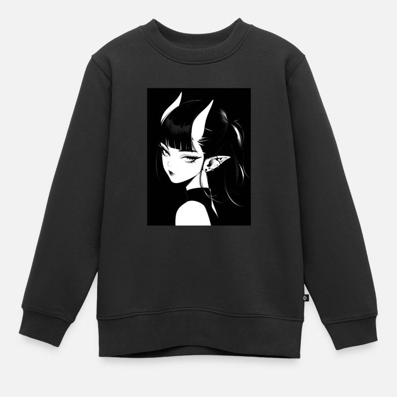 Anime, Mädchen, Geschenk, demon - Kinder Premium Organic Sweatshirt - Schwarz