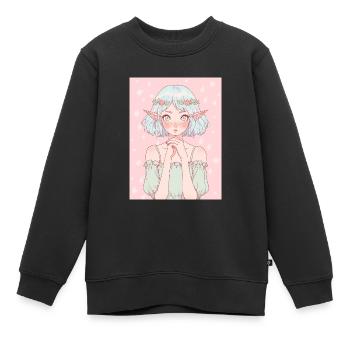 Anime, Anime Girl, Anime Girl, Elf - Kids Premium Organic Sweatshirt - black - Front - AI Model Kid Female (0cm)