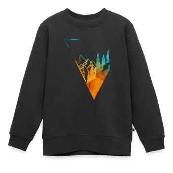 montagnes et forêts panoramiques colorées - Sweat Premium enfant bio - noir - Devant - AI Model Kid Female (0cm)