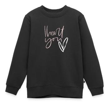 Ich liebe dich - Kinder Premium Organic Sweatshirt - Schwarz - Vorne - AI Model Kid Female (0cm)