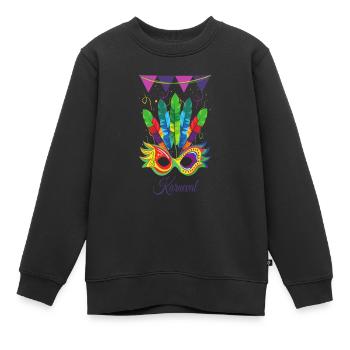Costume de carnaval de Mardi Gras Mardi Gras - Sweat Premium enfant bio - noir - Devant - AI Model Kid Female (0cm)
