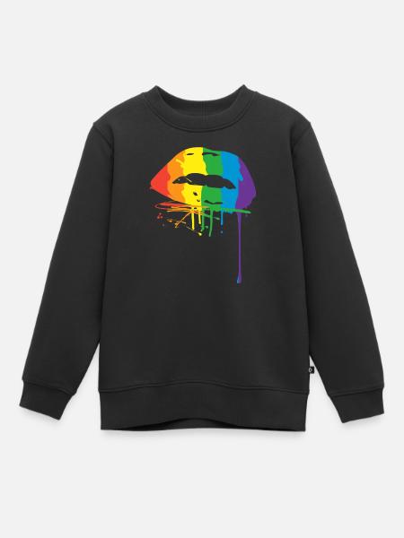 Lèvres LGBT - Sweat Premium enfant bio - noir