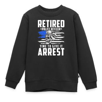 Polizei Sirene Inspektor - Kinder Premium Organic Sweatshirt - Schwarz - Vorne - AI Model Kid Female (0cm)